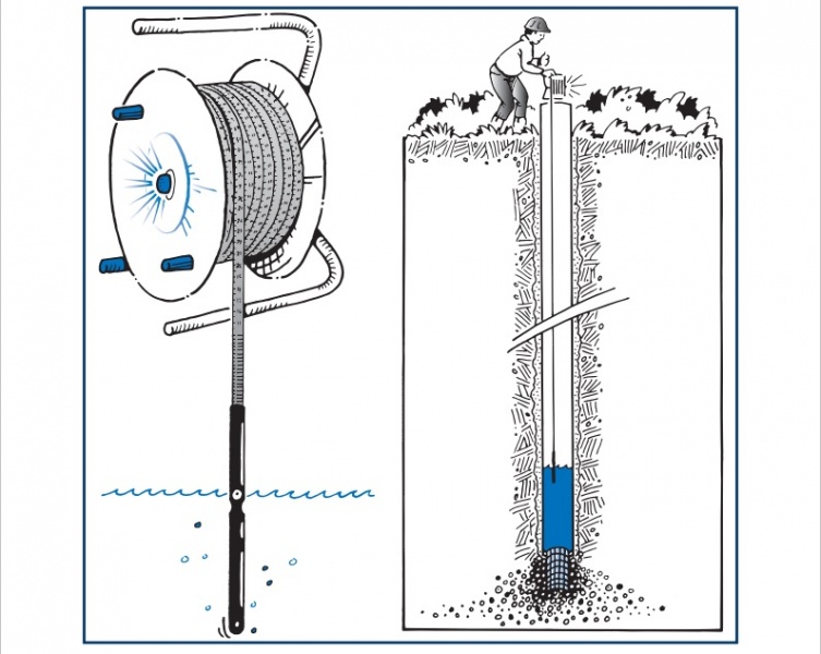 Электрод для определения уровня воды в скважине